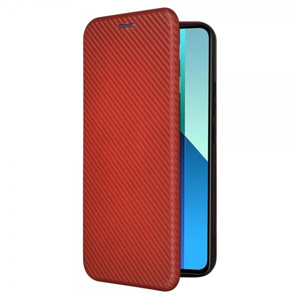 Xiaomi Redmi Note 13 4G Cover Kulfibertekstur Brun
