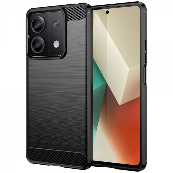 Xiaomi Redmi Note 13 5G Cover Børstet Kulfibertekstur Sort
