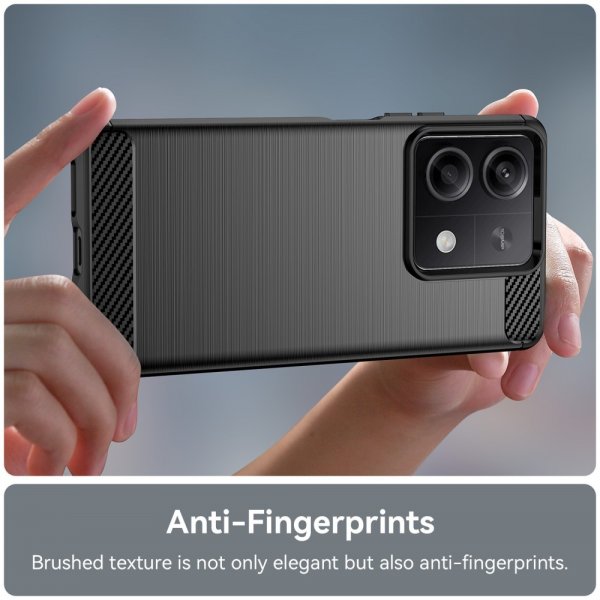 Xiaomi Redmi Note 13 5G Cover Børstet Kulfibertekstur Sort