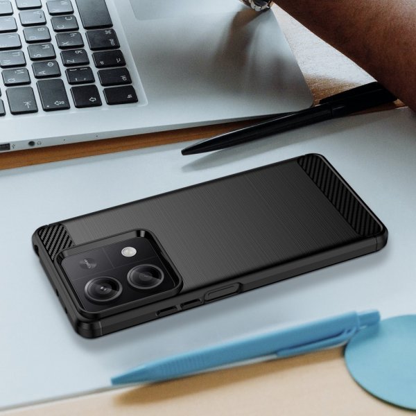 Xiaomi Redmi Note 13 5G Cover Børstet Kulfibertekstur Sort