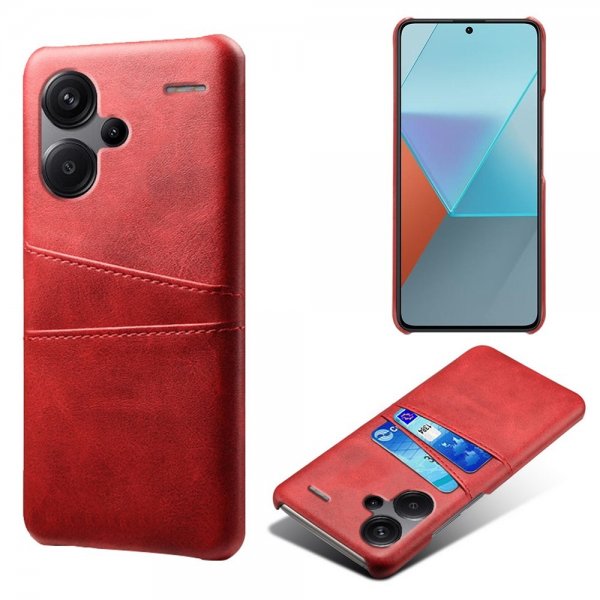 Xiaomi Redmi Note 13 Pro Plus 5G Cover med to Kortlommer Rød
