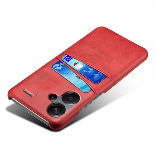 Xiaomi Redmi Note 13 Pro Plus 5G Cover med to Kortlommer Rød