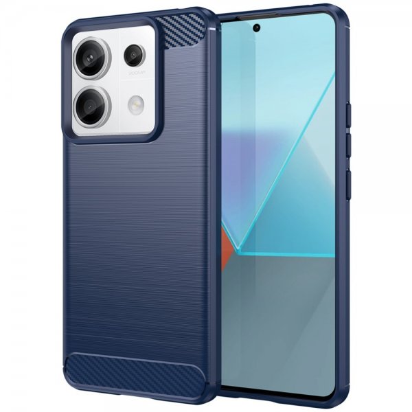 Xiaomi Redmi Note 13 Pro 5G Cover Børstet Kulfibertekstur Blå