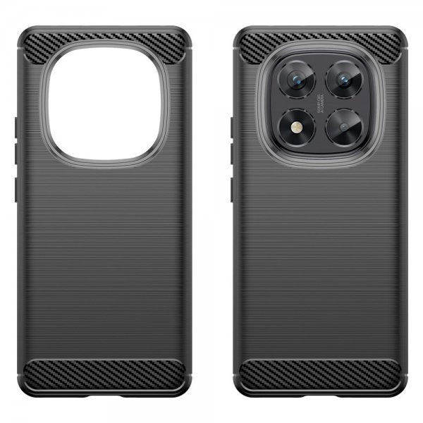Xiaomi Redmi Note 14 Pro 5G Cover Børstet Kulfibertekstur Sort
