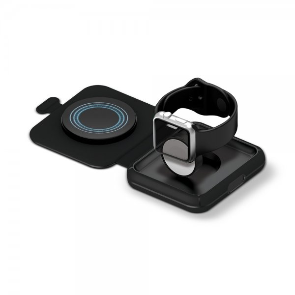 Xqisit Oplader 2-i-1 Bærbar Trådløs Oplader MagSafe