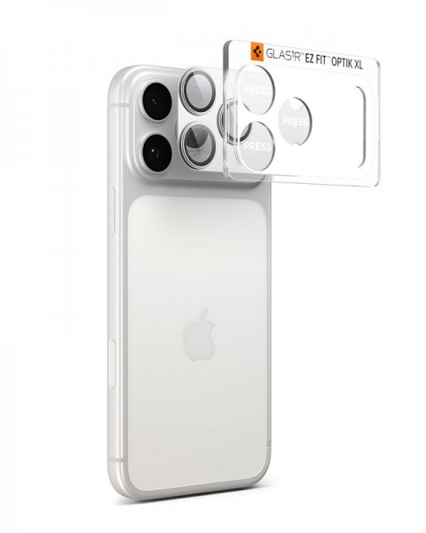 Spigen iPhone 17 Pro Kamerabeskyttelsesglas.tR EZ Fit Optik Pro XL Sølv