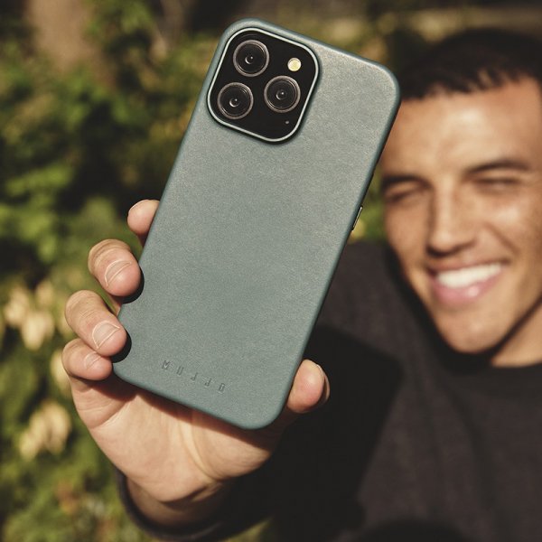 Mujjo iPhone 16 Pro Cover Full Læder Livid Green