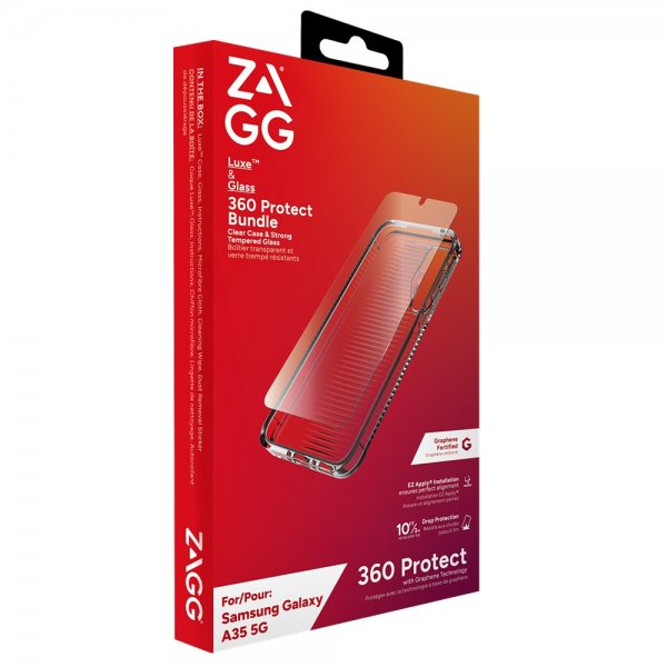 ZAGG Samsung Galaxy A35 Cover og Skærmbeskyttelse Luxe & Glass 360 Protect Bundle