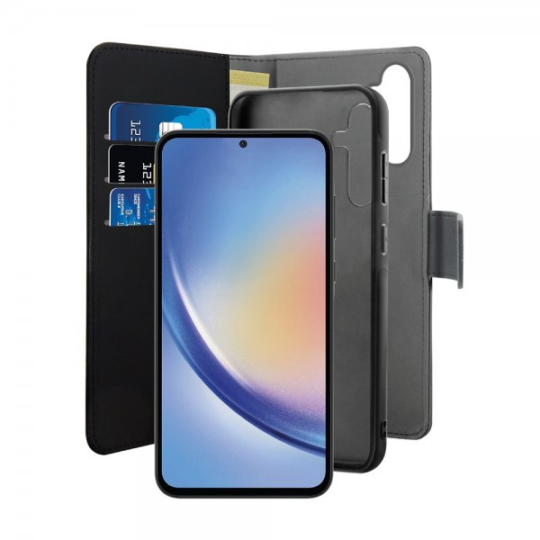 Puro Samsung Galaxy A35 Cover Wallet Detachable 2-i-1 Sort