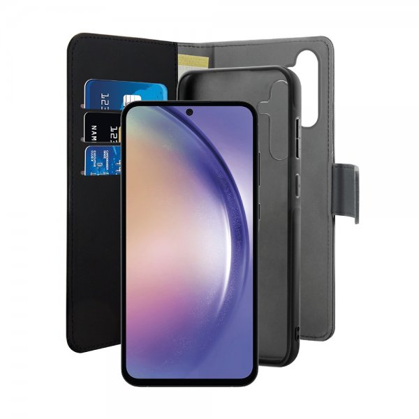 Puro Samsung Galaxy A55 Etui Wallet Detachable 2 i 1 Sort