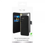 Puro Samsung Galaxy A55 Etui Wallet Detachable 2 i 1 Sort
