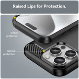 iPhone 16 Pro Cover Børstet Kulfibertekstur Sort