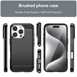iPhone 16 Pro Cover Børstet Kulfibertekstur Sort