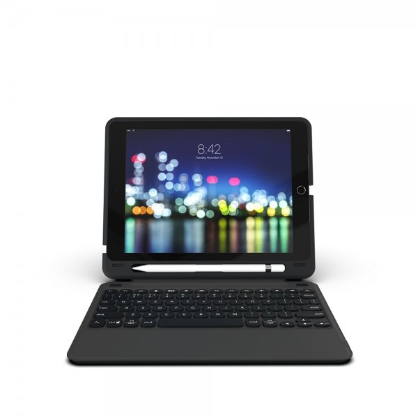 ZAGG iPad 10.2 Etui med Tastatur Slim Book Go Nordisk Sort
