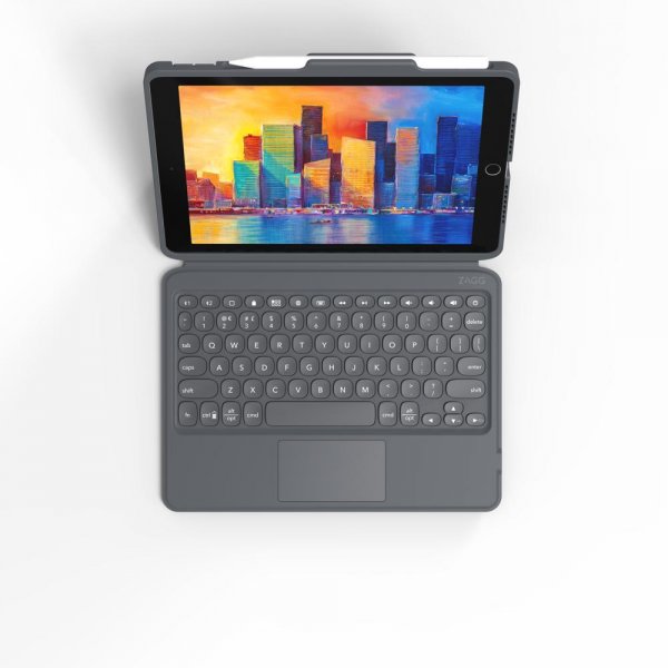 ZAGG iPad 10.2 Etui med tastatur Pro Keys with Trackpad Nordic Sort Grå