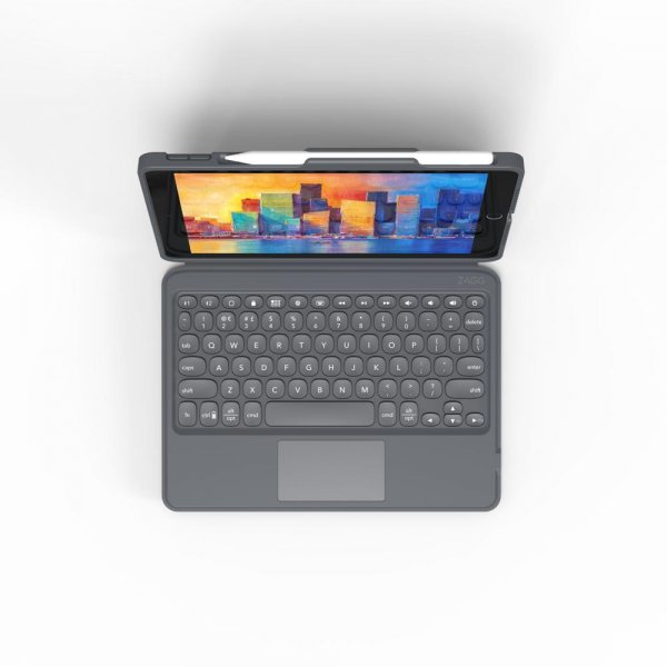 ZAGG iPad 10.2 Etui med tastatur Pro Keys with Trackpad Nordic Sort Grå