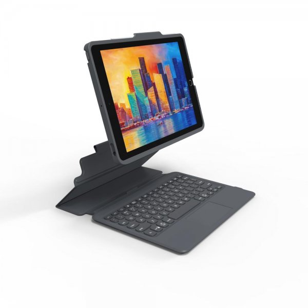 ZAGG iPad 10.2 Etui med tastatur Pro Keys with Trackpad Nordic Sort Grå