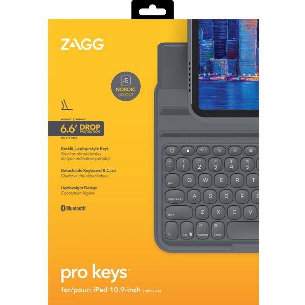 ZAGG iPad 10.9 (gen 10)/iPad 11 (A16) Etui med tastatur Pro Keys Sort Grå