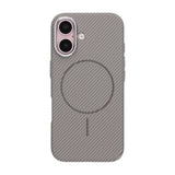 iPhone 16 Cover Kulfibermønster MagSafe Grå