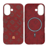 iPhone 17 Cover Aramidfiber MagSafe Tekstur Rød