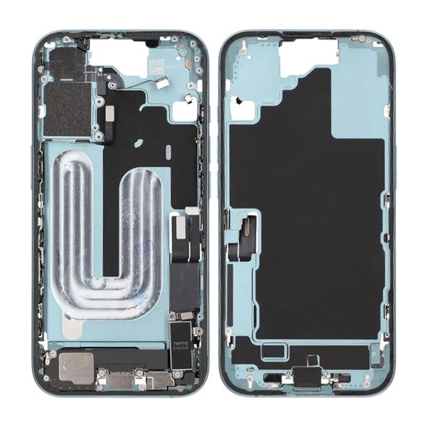 Mellemramme med smådele til iPhone 16 - Grøn OEM