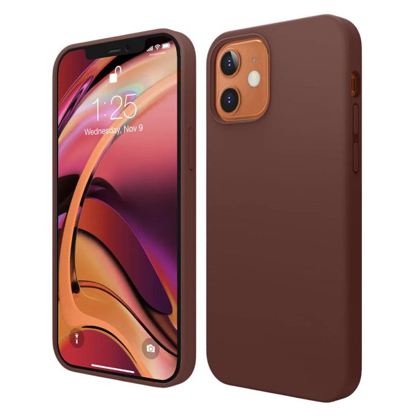 Rvelon iPhone 12/iPhone 12 Pro Cover Silikone MagSafe Brun