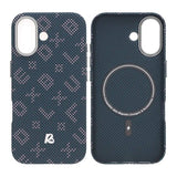 iPhone 17 Cover Aramidfiber MagSafe Tekst Blå
