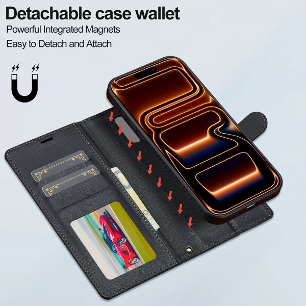 Nordic Covers iPhone 17 Pro Etui med aftageligt MagSafe-cover Raven Black