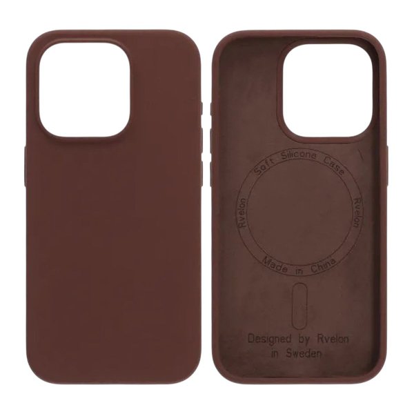 Rvelon iPhone 15 Pro Cover Silikone MagSafe Brun