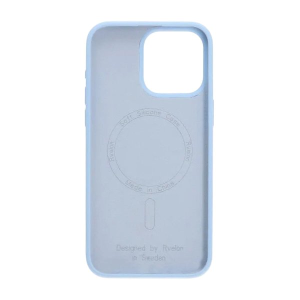 Rvelon iPhone 15 Pro Max Cover Silikone MagSafe Lyseblå