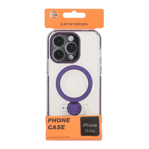 iPhone 15 Pro Cover Ringholder MagSafe Lilla