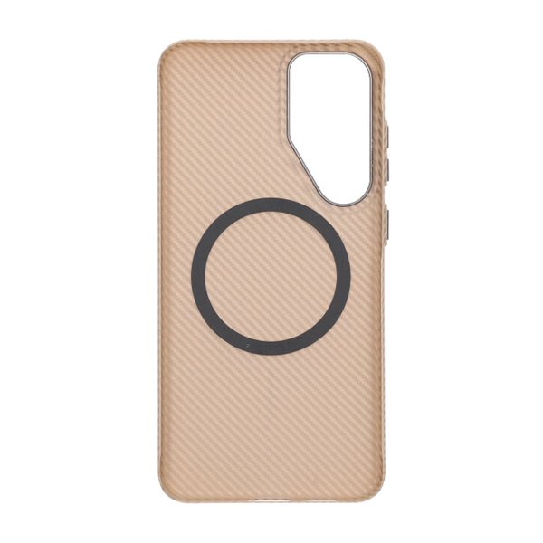 Samsung Galaxy S25 Plus Cover Kulfibermønster MagSafe Guld