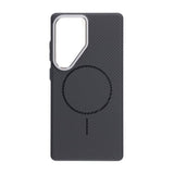Samsung Galaxy S25 Ultra Cover Kulfibermønster MagSafe Sort