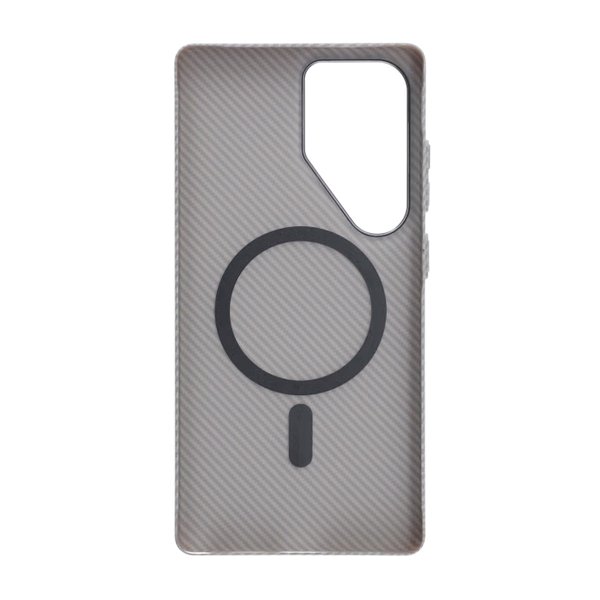 Samsung Galaxy S25 Ultra Cover Kulfibermønster MagSafe Grå