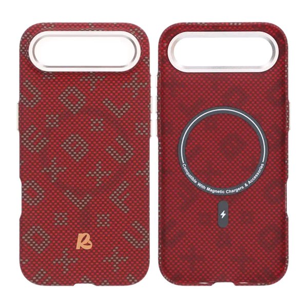 iPhone Air Cover Aramidfiber MagSafe Rød Tekst