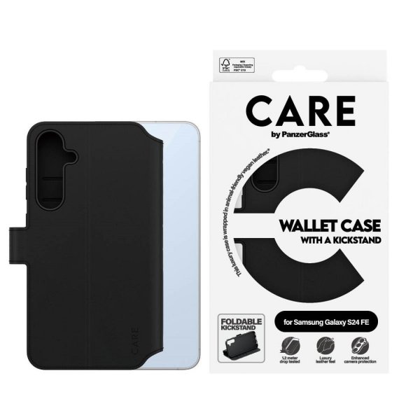 CARE by PanzerGlass Samsung Galaxy S24 FE Etui Wallet Kickstand Sort