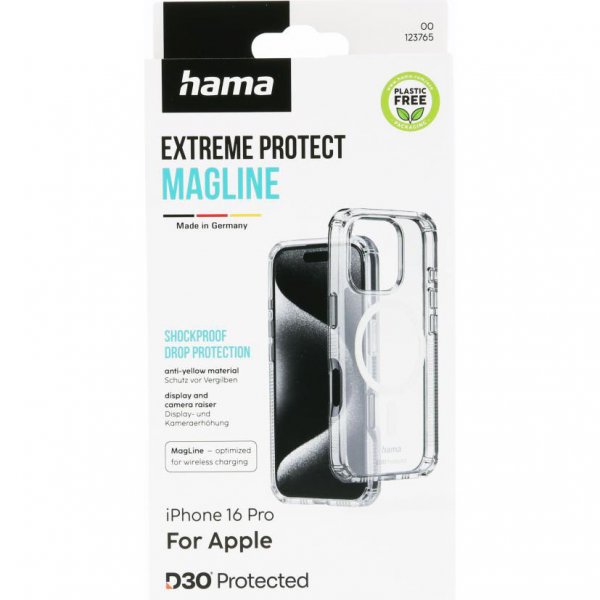 Hama iPhone 16 Pro Cover Extreme Protect MagLine Transparent