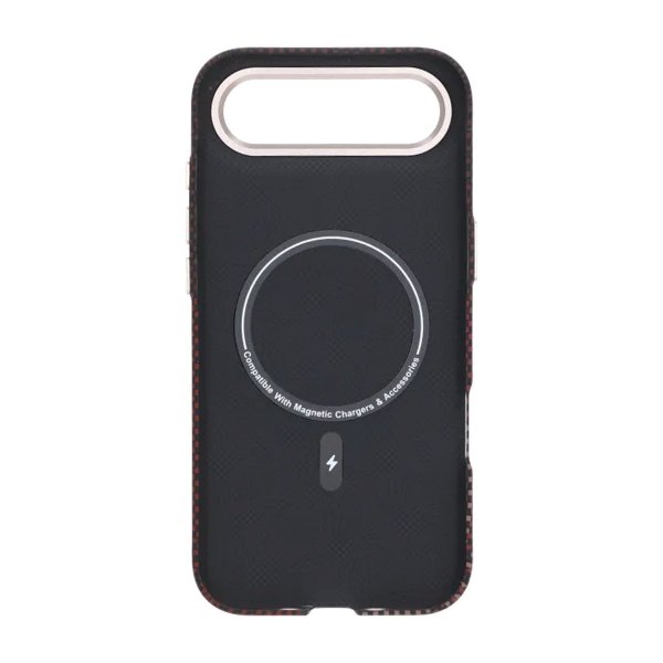 iPhone Air Cover Aramidfiber MagSafe Rød Gitter