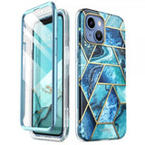 Supcase iPhone 14 Plus Cover Cosmo Blue Marble