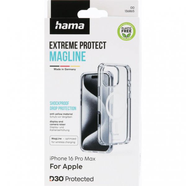 Hama iPhone 16 Pro Max Cover Extreme Protect MagLine Transparent