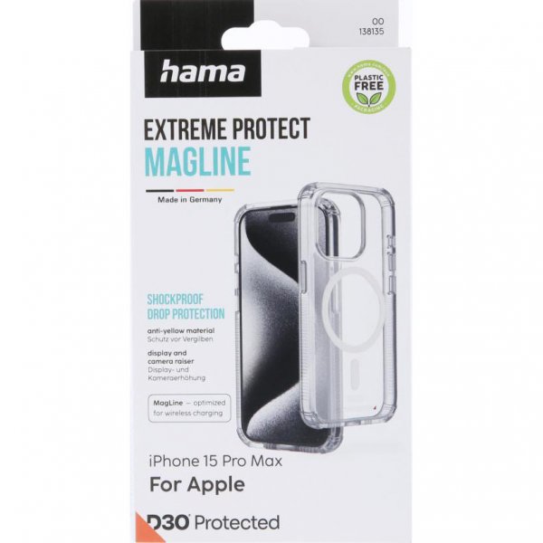 Hama iPhone 15 Pro Max Cover Extreme Protect MagLine Transparent