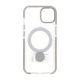 iPhone 13/iPhone 14 Cover Ringholder MagSafe Sort Gennemsigtig