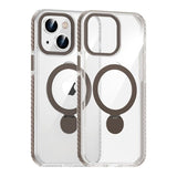 iPhone 13/iPhone 14 Cover Ringholder MagSafe Sort Gennemsigtig