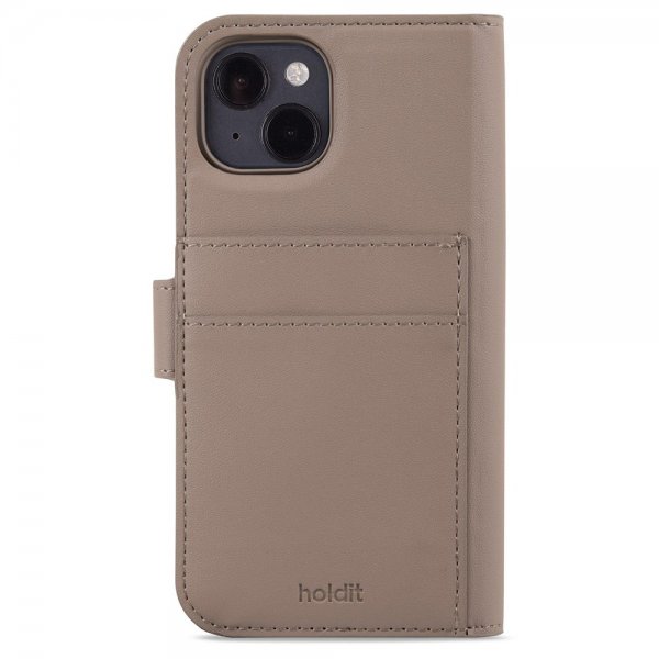 holdit iPhone 13/iPhone 14 Cover Wallet Case Magnet Plus Mocha Brown