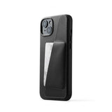 Mujjo iPhone 15 Plus Cover Fuld Læderpung Sort