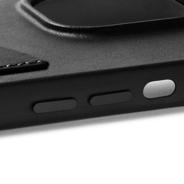 Mujjo iPhone 15 Plus Cover Fuld Læderpung Sort