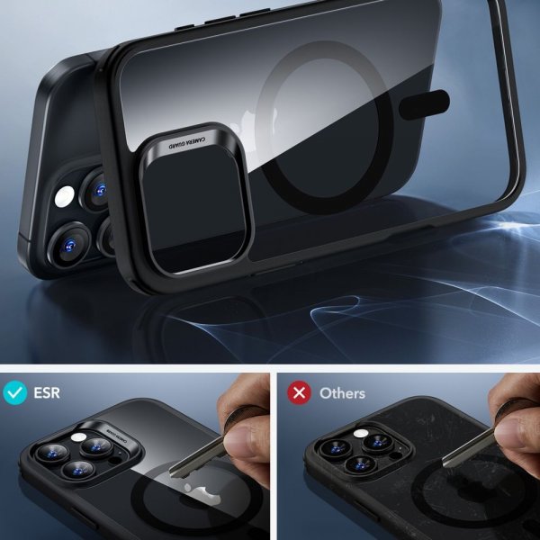 ESR iPhone 16 Pro Max Cover og Skærmbeskytter Classic Hybrid MagSafe Sæt Sort Gennemsigtig