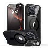 ESR iPhone 16 Pro Max Cover og Skærmbeskyttelse Classic Hybrid Kickstand MagSafe Sæt Sort Transparent