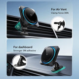 ESR Bilholder Qi2 Air Vent/Dashboard Trådløs Biloplader CryBoost HaloLock Sort