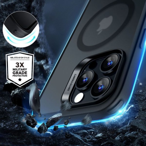 ESR iPhone 16 Pro Max Cover og Skærmbeskyttelse Classic Hybrid MagSafe Sæt Frostet Sort